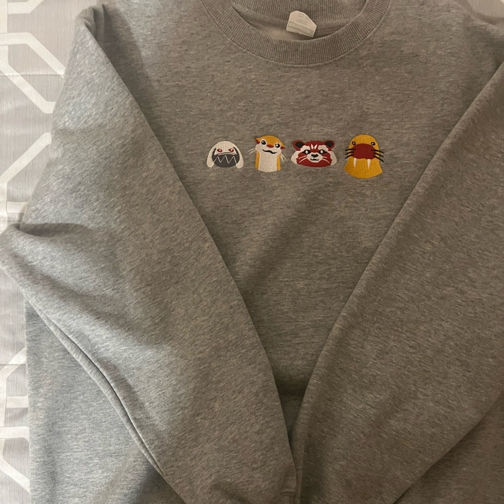 Grey “ Lylla, Teef, Floor, Rocket” from GOTG Vol. 3 Sweater